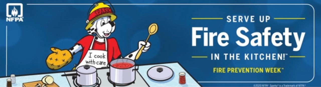 Fire Prevention Week  Poster: Serve up Fire Safety in the Kitchen 